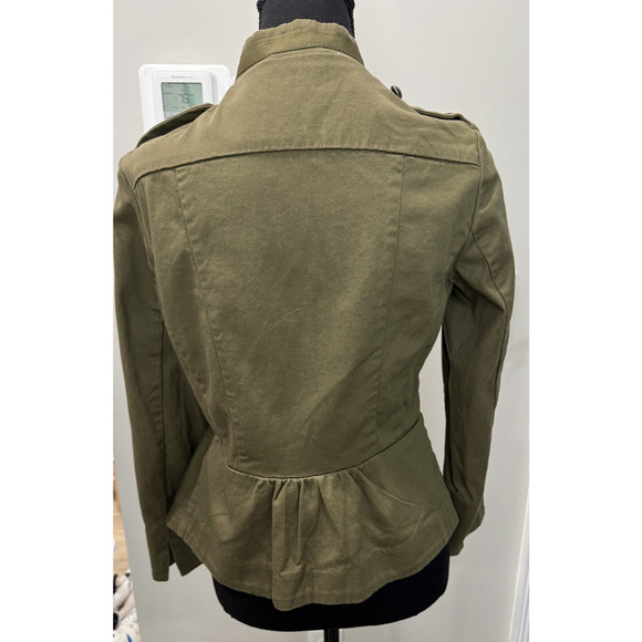 Military Style Olive Blazer Double Row Metal Button Jacket Regency Steampunk 8 - Picture 2 of 9